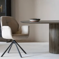 Eetkamerstoel met Armleuning Marouan Beige - Giga Living