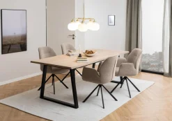 Eetkamerstoel met Armleuning Marouan Bouclé Beige - Giga Living