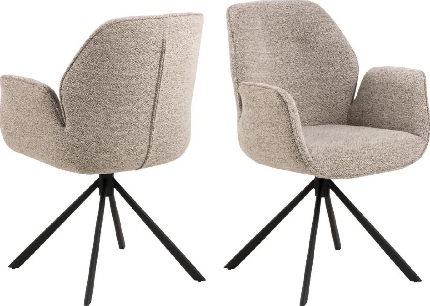 Eetkamerstoel met Armleuning Marouan Bouclé Beige - Giga Living