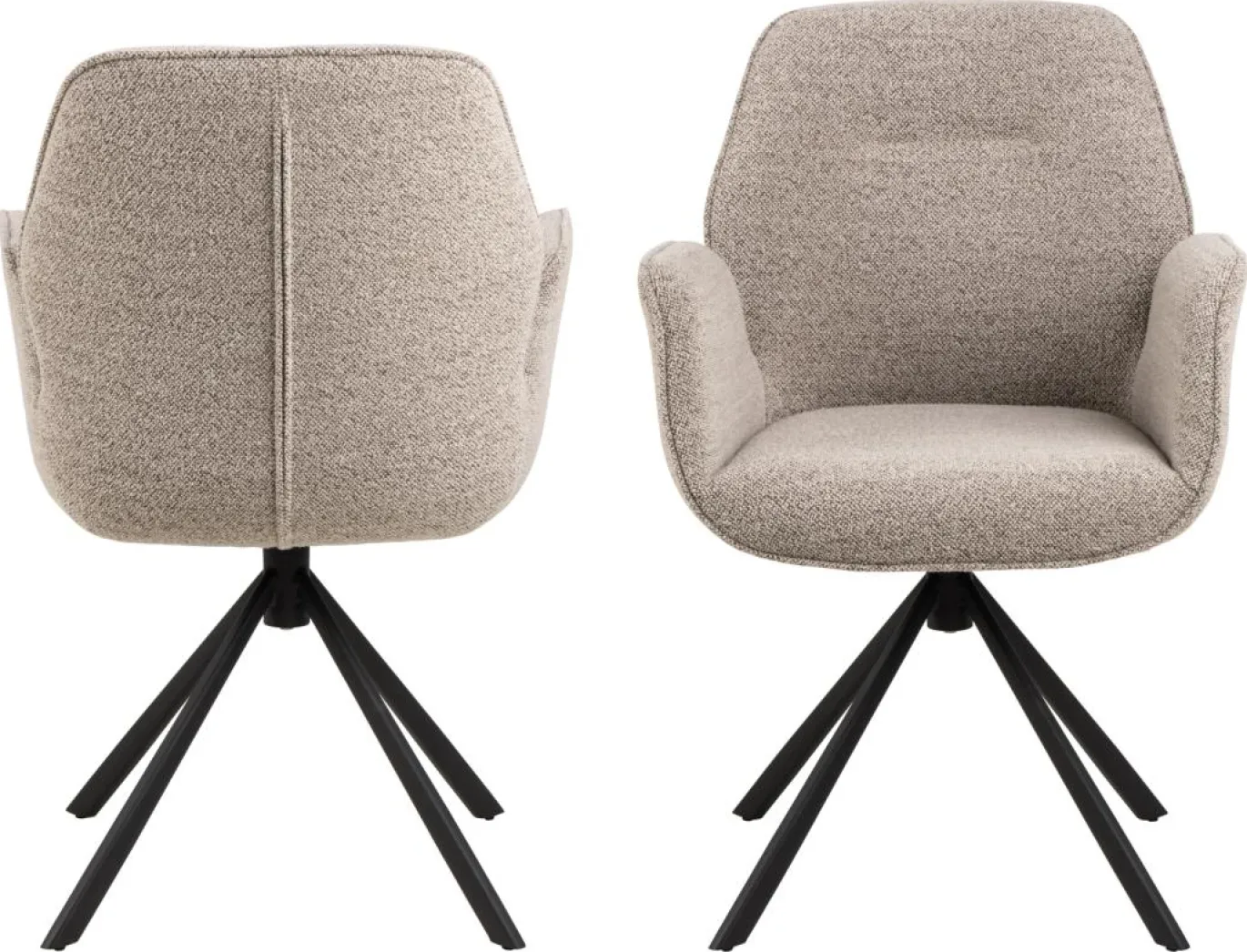 Eetkamerstoel met Armleuning Marouan Bouclé Beige - Giga Living