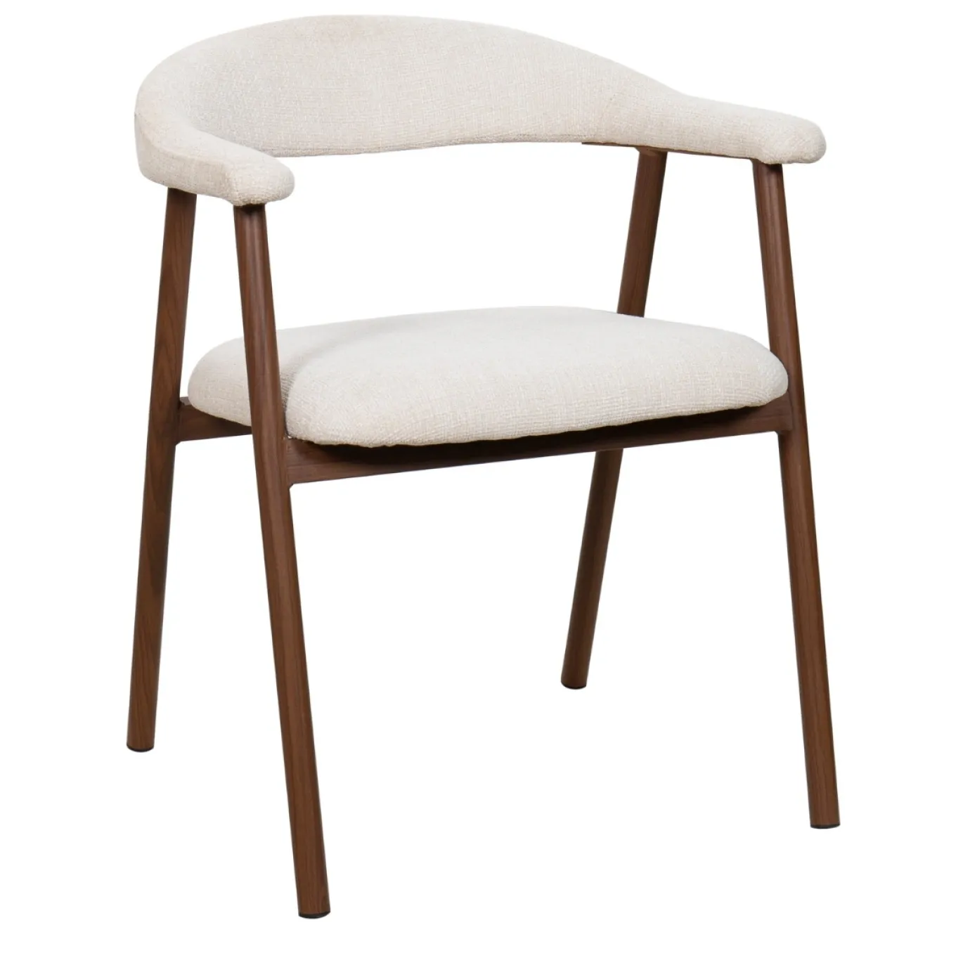 Eetkamerstoel Mila Beige/Walnoot - Giga Meubel