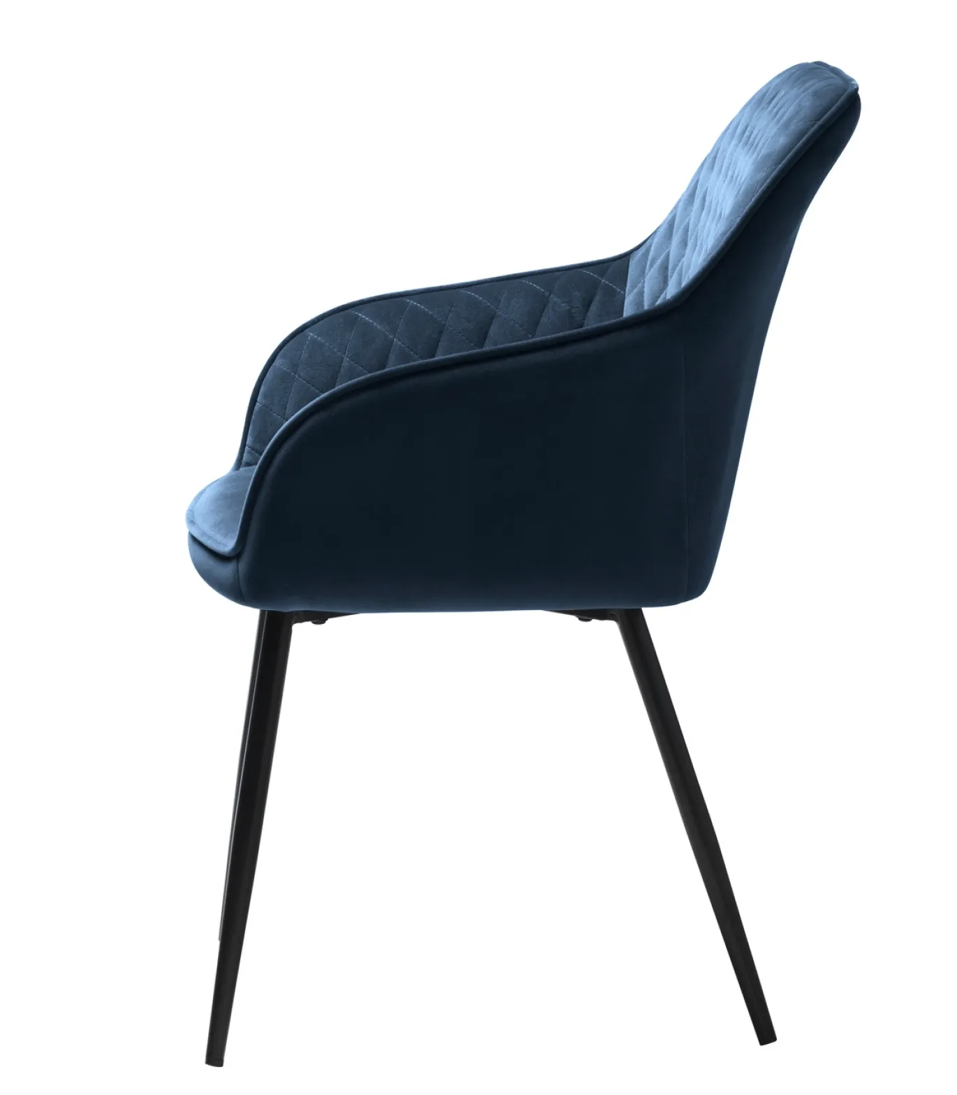 Eetkamerstoel Milton Met Armleuning Blauw Velvet - Giga Living