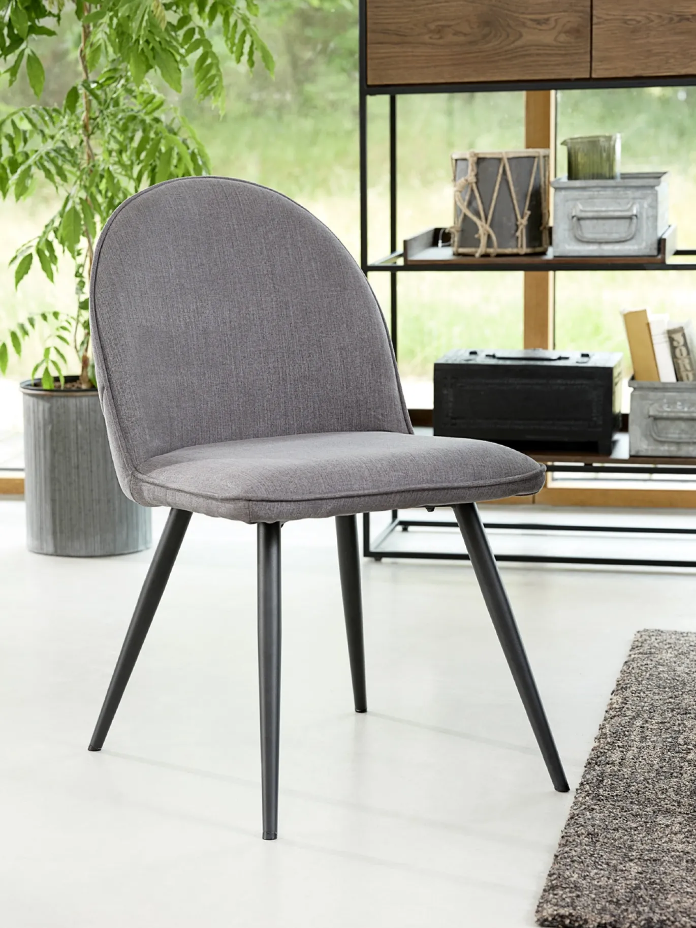 Eetkamerstoel Minto Grijs Fabric - Giga Living