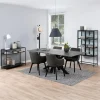 Eetkamerstoel Mollen Met Armleuning Antraciet Preston - Giga Living