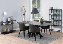 Eetkamerstoel Mollen Met Armleuning Antraciet Preston - Giga Living