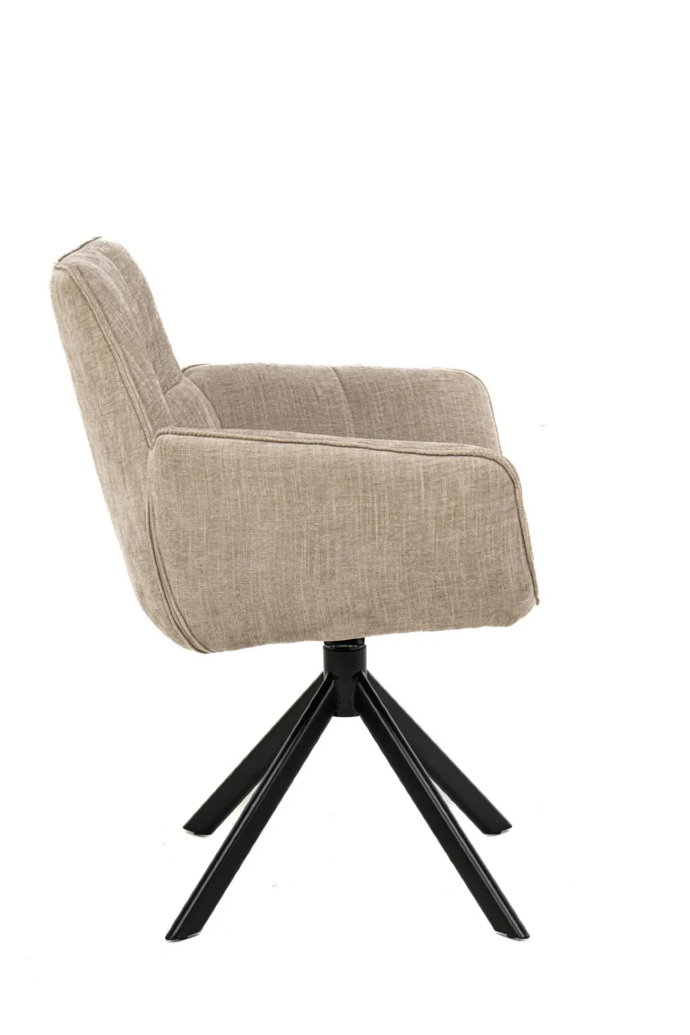 Eetkamerstoel Monaco Milan Beige Venus Draaibaar Zwart