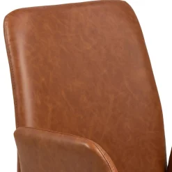 Eetkamerstoel Naga Met Armleuning leather look Bruin - Giga Living