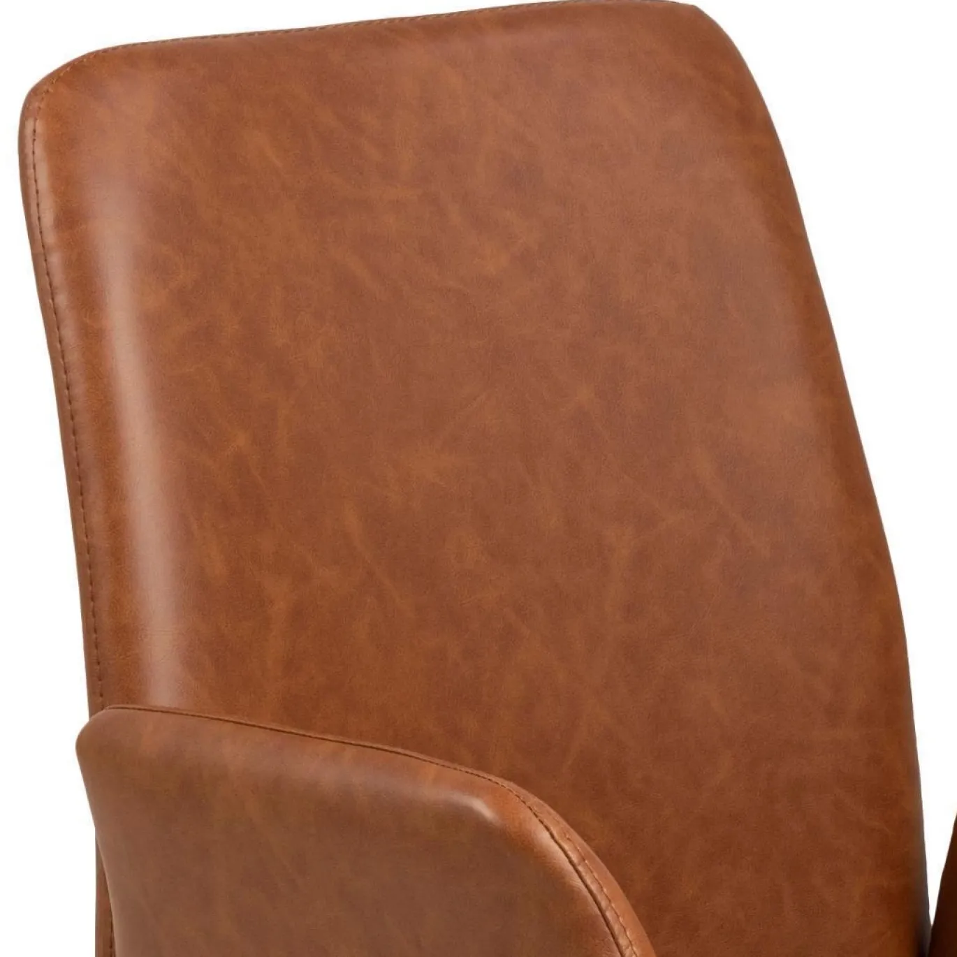 Eetkamerstoel Naga Met Armleuning leather look Bruin - Giga Living