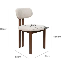 Eetkamerstoel Noor Beige/Naturel - Giga Meubel