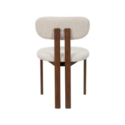 Eetkamerstoel Noor Beige/Walnoot - Giga Meubel