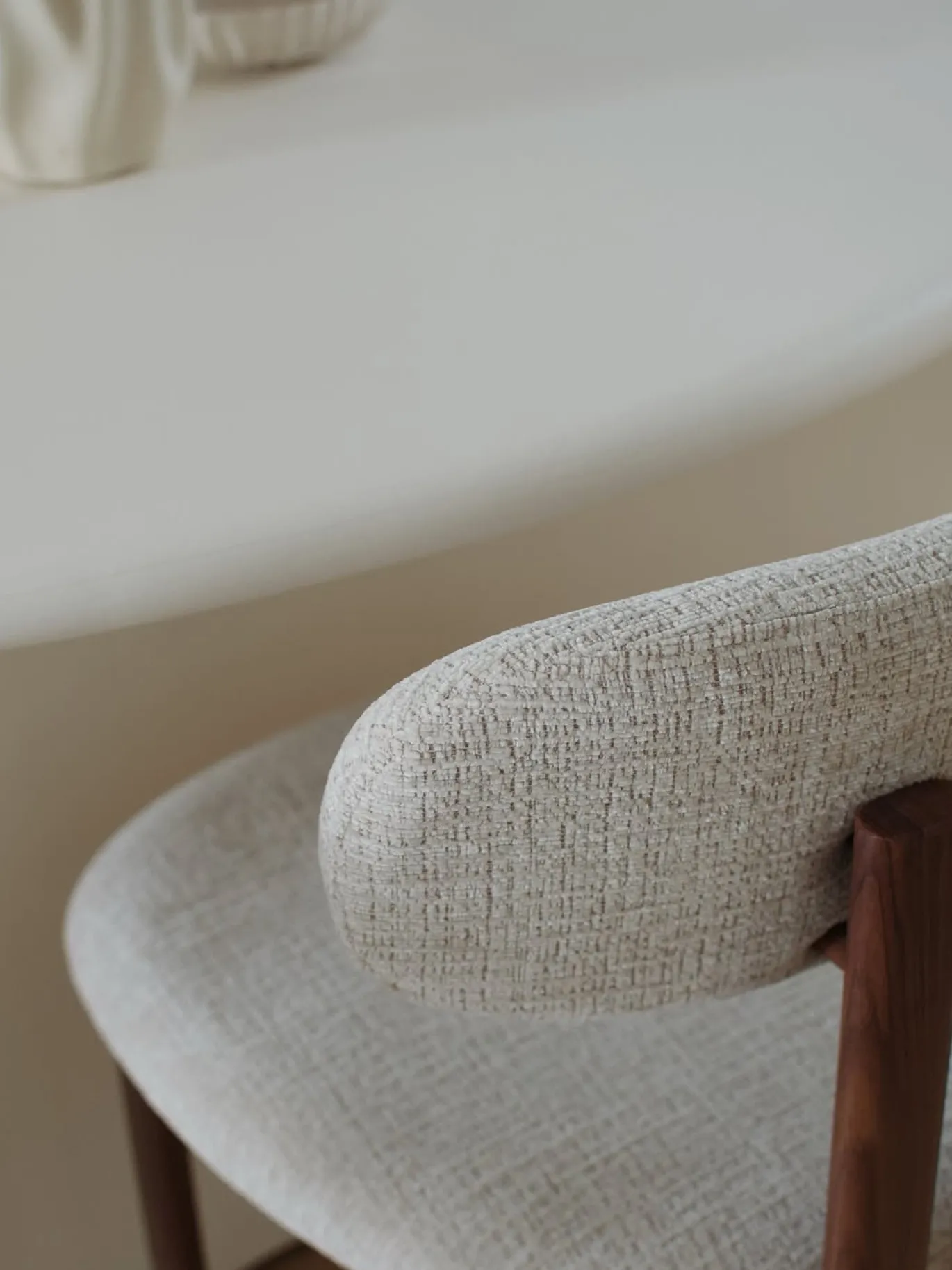 Eetkamerstoel Noor Beige/Walnoot - Giga Meubel