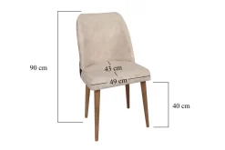 Eetkamerstoel Nova Velvet Crème Set van 2
