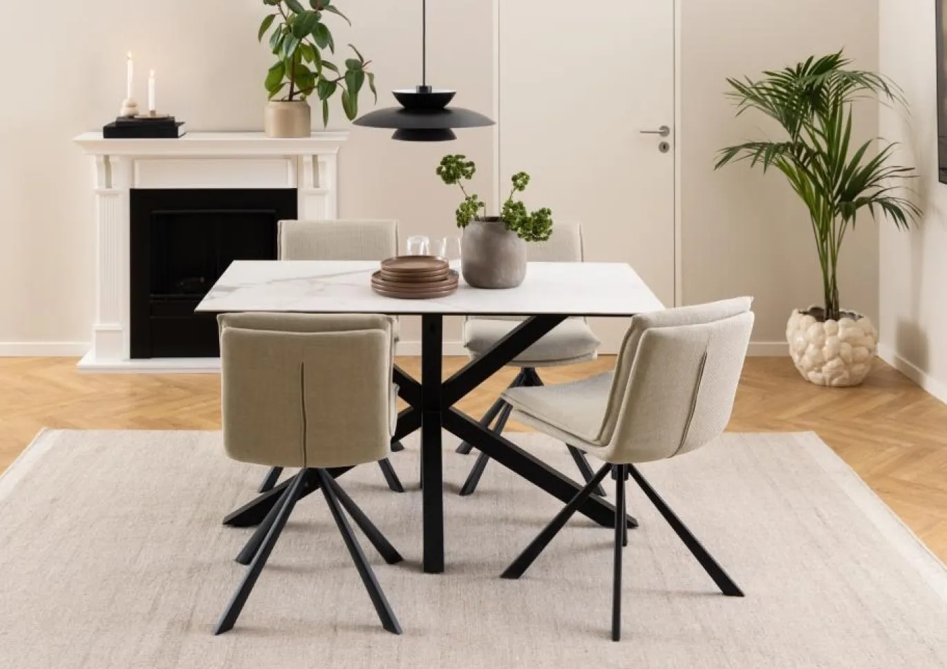 Eetkamerstoel Odense Beige Basel - Giga Living