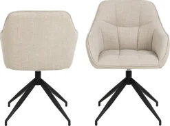 Eetkamerstoel Parma Basel Met Armleuning Beige - Giga Living
