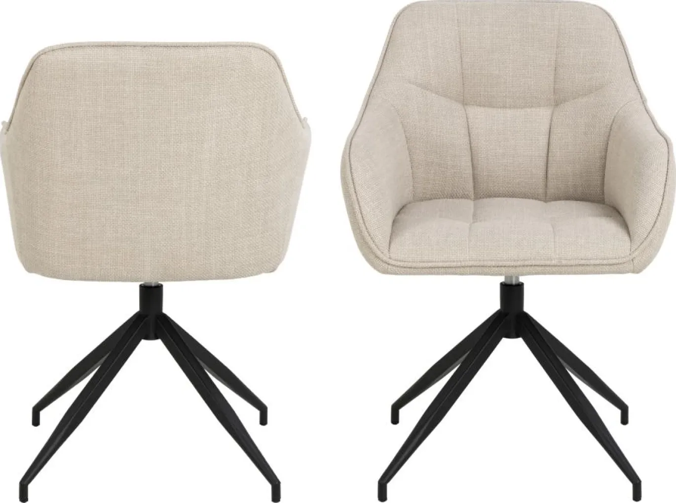 Eetkamerstoel Parma Basel Met Armleuning Beige - Giga Living