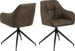 Eetkamerstoel Parma Met Armleuning Bruin - Giga Living