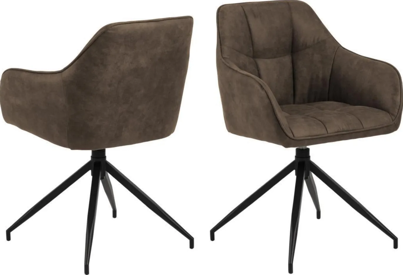 Eetkamerstoel Parma Met Armleuning Bruin - Giga Living