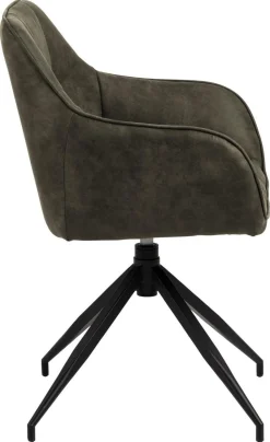 Eetkamerstoel Parma Met Armleuning Olijfgroen - Giga Living