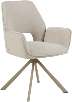 Eetkamerstoel Ravi Met Armleuning Apia Beige Set van 2 - Giga Living