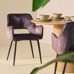 Eetkamerstoel Ray Velvet Antraciet - Giga Meubel