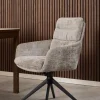 Eetkamerstoel Riley Met Armleuning Juto Grijs Zwart Set van 2 - Giga Living