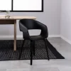 Eetkamerstoel Sanda Met Armleuning Zwart Pu - Giga Living
