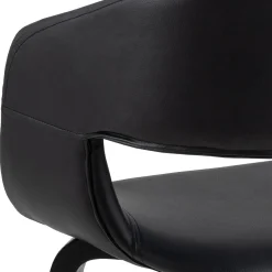 Eetkamerstoel Sanda Met Armleuning Zwart Pu - Giga Living