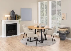 Eetkamerstoel Sebastien Basel Met Armleuning Beige - Giga Living