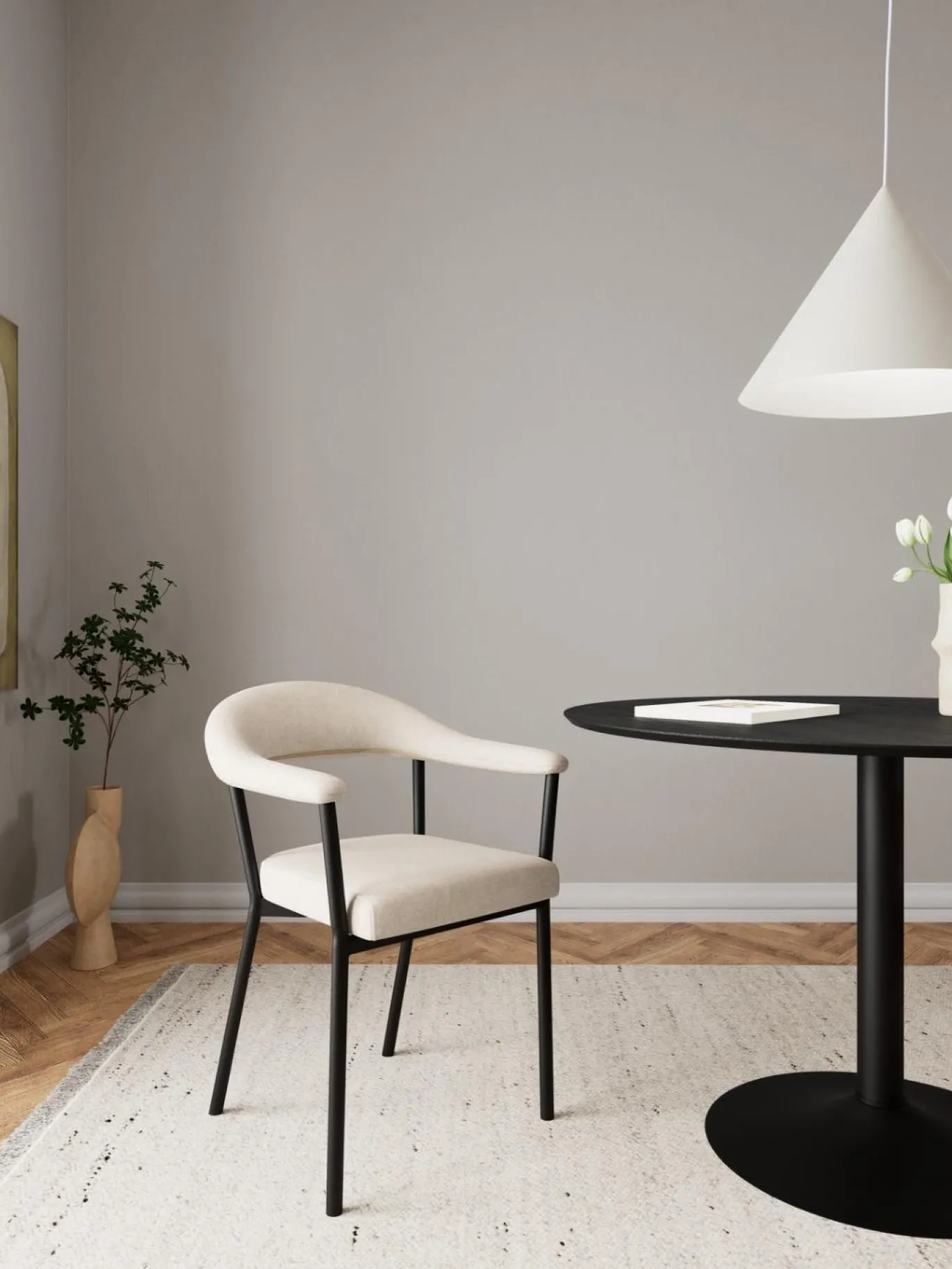 Eetkamerstoel Sienna Met Armleuning Apia Zand Set van 2 - Giga Living