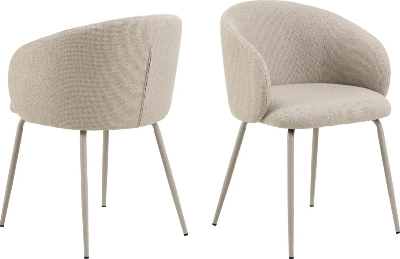 Eetkamerstoel Skive Met Armleuning Beige Basel - Giga Living