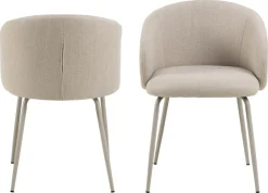Eetkamerstoel Skive Met Armleuning Beige Basel - Giga Living