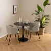 Eetkamerstoel Skive Met Armleuning Beige/Zwart Basel - Giga Living