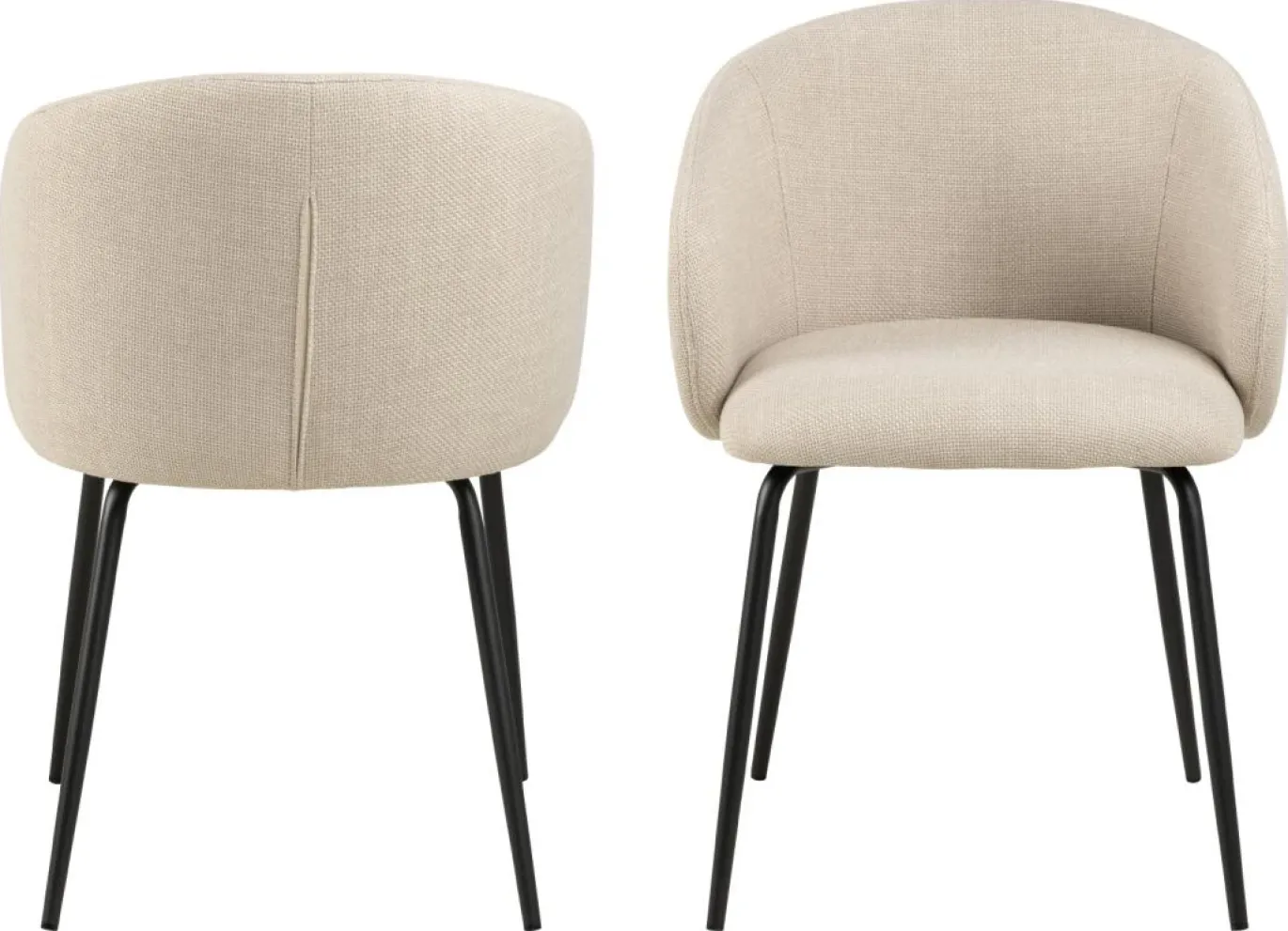 Eetkamerstoel Skive Met Armleuning Beige/Zwart Basel - Giga Living