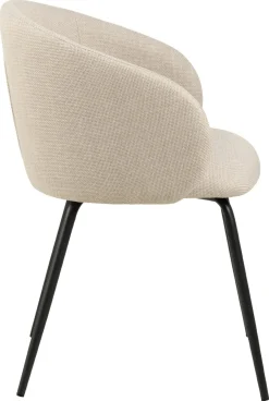 Eetkamerstoel Skive Met Armleuning Beige/Zwart Basel - Giga Living