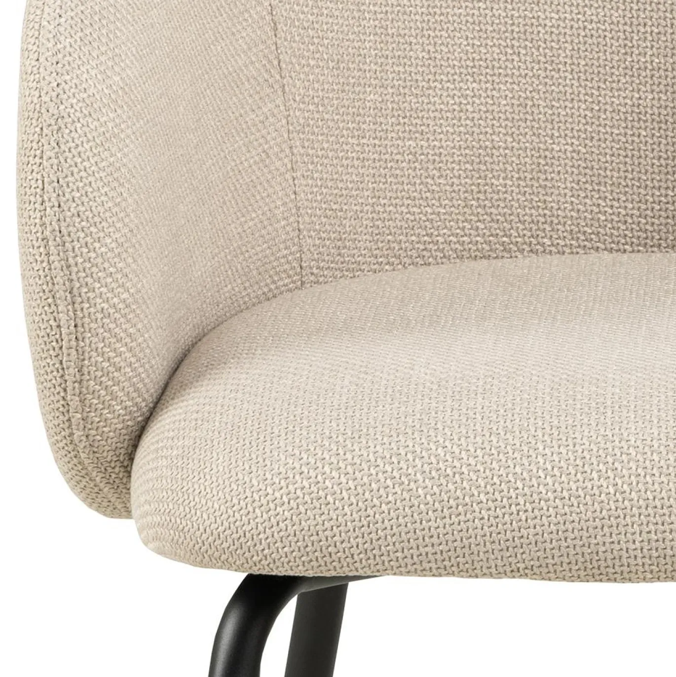 Eetkamerstoel Skive Met Armleuning Beige/Zwart Basel - Giga Living
