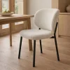 Eetkamerstoel Swan Off White Bouclé Semi-Kd - Giga Living
