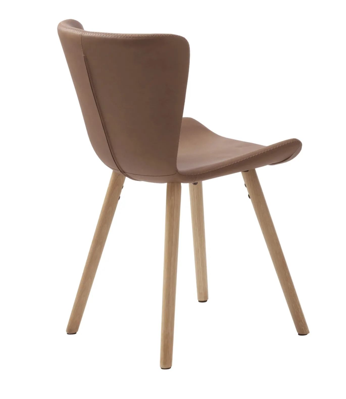 Eetkamerstoel Teslin PU-Leer Tan/Wit Pigment Eiken - Giga Living