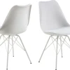 Eetkamerstoel Tiel leather look Wit - Giga Living