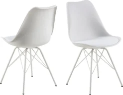 Eetkamerstoel Tiel leather look Wit - Giga Living