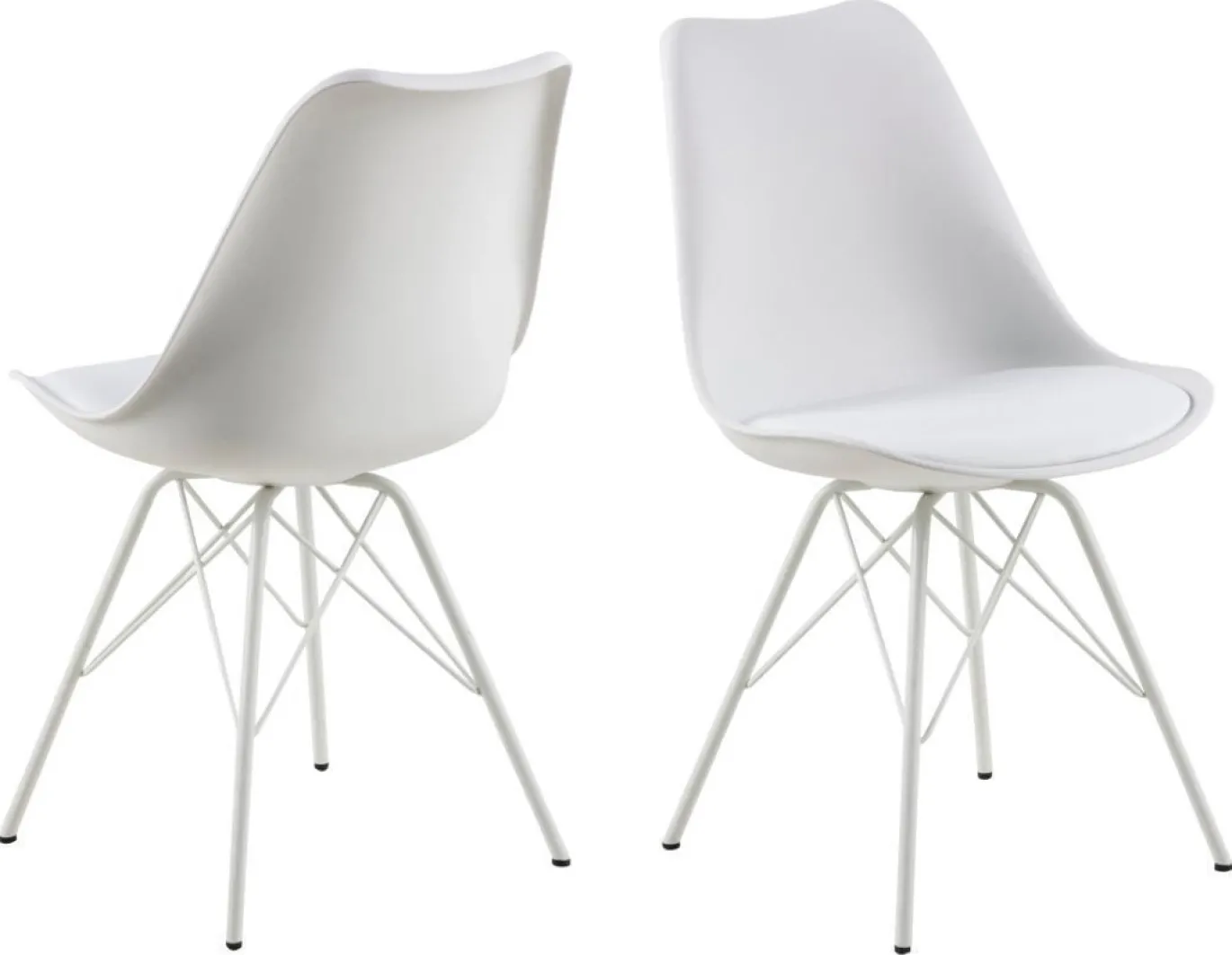 Eetkamerstoel Tiel leather look Wit - Giga Living