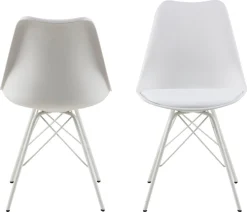 Eetkamerstoel Tiel leather look Wit - Giga Living