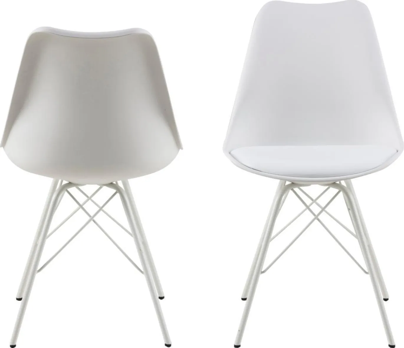 Eetkamerstoel Tiel leather look Wit - Giga Living