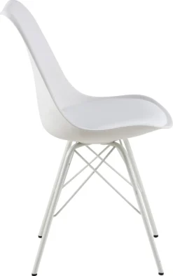 Eetkamerstoel Tiel leather look Wit - Giga Living