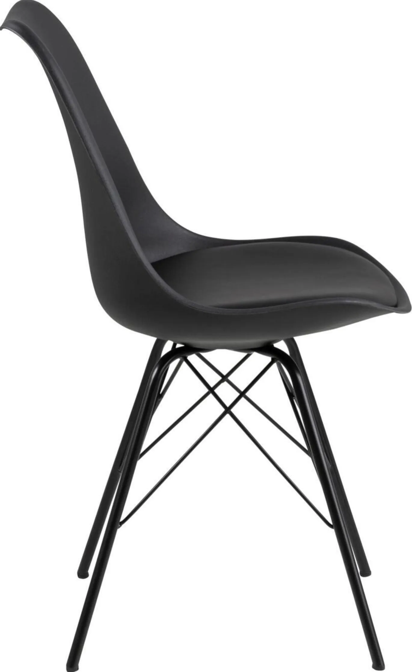 Eetkamerstoel Tiel leather look Zwart - Giga Living