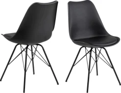 Eetkamerstoel Tiel leather look Zwart - Giga Living
