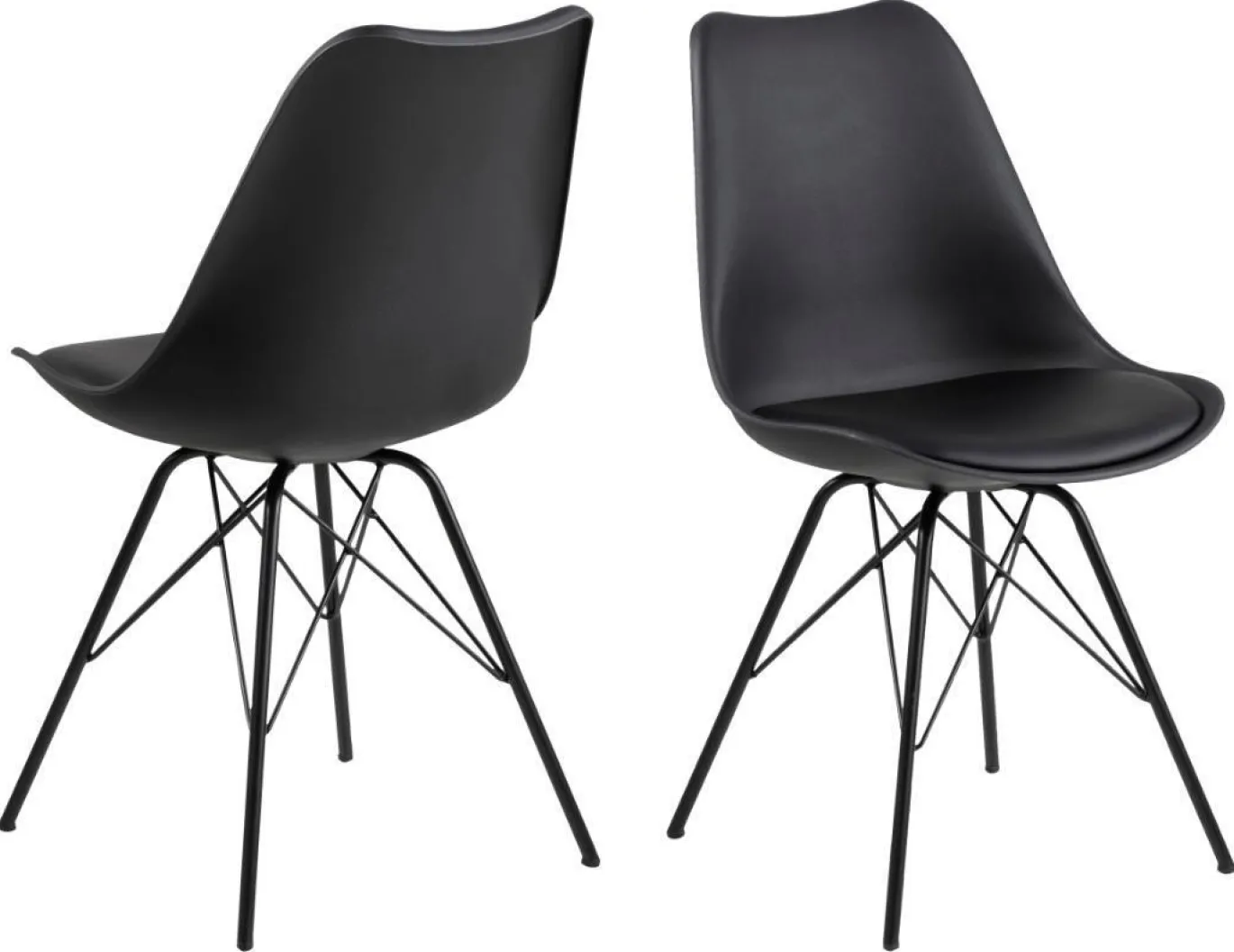 Eetkamerstoel Tiel leather look Zwart - Giga Living