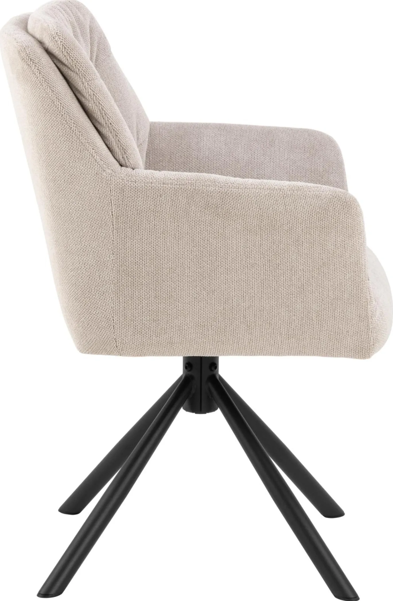 Eetkamerstoel Traska Met Armleuning Beige Caso - Giga Living