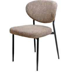 Eetkamerstoel Vajèn Taupe Chenille - Giga Meubel