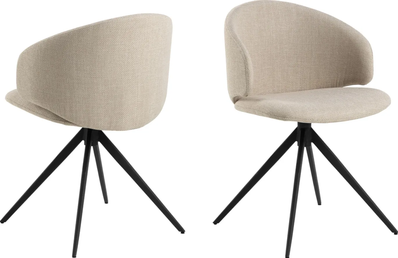 Eetkamerstoel Valerie Beige Draaibaar - Giga Living