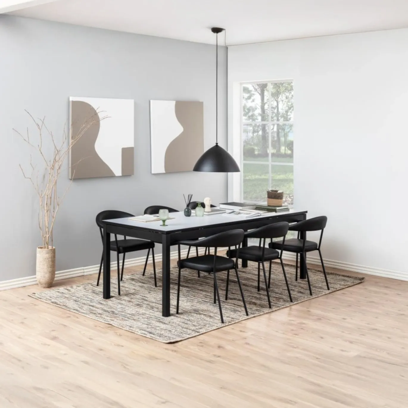Eetkamerstoel Vansta Met Armleuning Zwart Pu - Giga Living